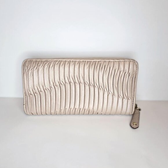 COACH Gathered Leather Madison Wallet - Pearl - Picture 2 of 12